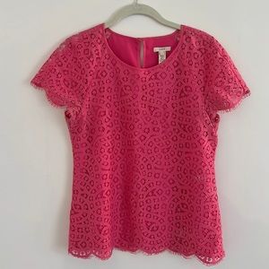 J.Crew Pink lace Top